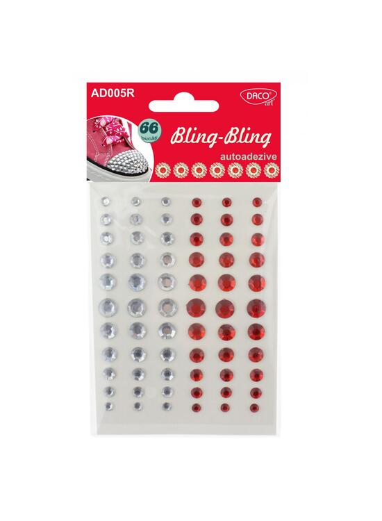 Copertă produs Acesorii de craft: Autoadezive Bling-Bling DACO, 66 bucăți, diamant roșu / alb - AD005R - gallery big 1