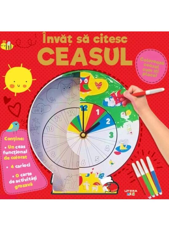 Copertă produs &Icirc;nvăț să citesc ceasul. Colorează ceasul cum &icirc;ți place - gallery big 1