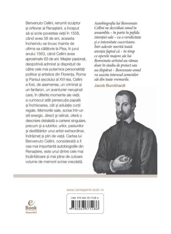 Copertă produs Viața lui Benvenuto Cellini scrisă de el &icirc;nsuși (Carte pentru toți) - gallery big 2