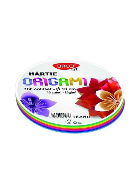 Copertă produs H&acirc;rtie pentru origami rotundă DACO 10 cm, 100/set - HR910 - gallery big 1