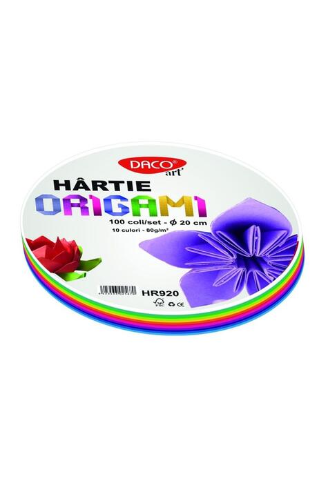 Copertă produs H&acirc;rtie pentru origami rotundă DACO 20 cm, 100/set - HR920
