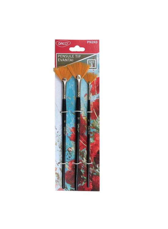 Copertă produs Pensule tip evantai cu păr sintetic DACO, 3 dimensiuni/set - PN243 - gallery big 1