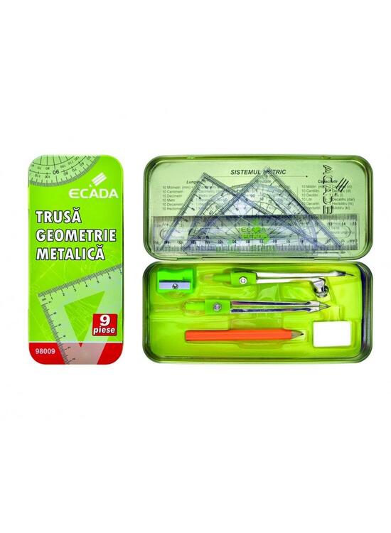 Copertă produs Trusă de geometrie ECADA, metal - 98009 - gallery big 1