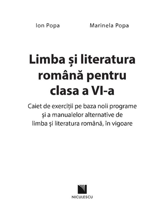 Copertă produs Limba și literatura rom&acirc;nă pentru clasa a VI-a - gallery big 2
