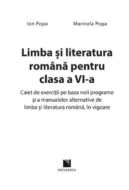 Copertă produs Limba și literatura rom&acirc;nă pentru clasa a VI-a