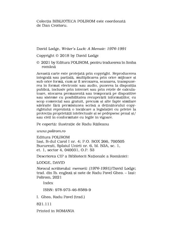 Copertă produs Norocul scriitorului. Memorii (1976-1991) - gallery big 3