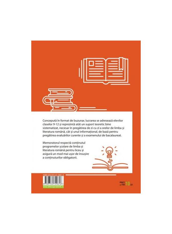 Copertă produs Memorator de limba și literatura rom&acirc;nă pentru clasele IX-XII - gallery big 2