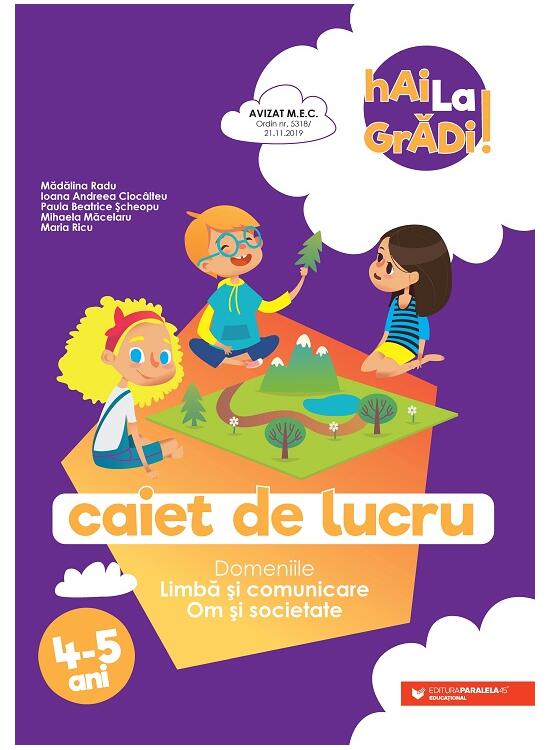 Copertă produs Limbă și comunicare | Om și societate - caiet de lucru pentru 4-5 ani - gallery big 1