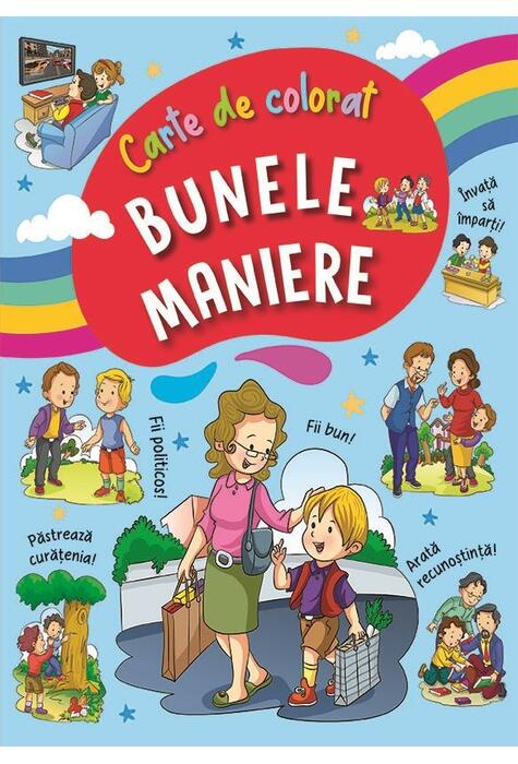 Copertă produs Bunele maniere 1. Carte de colorat (bleu)