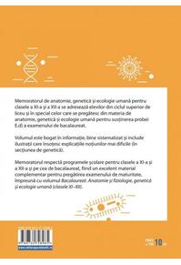 Copertă produs Memorator de anatomie, genetică și ecologie umană pentru clasele XI-XII