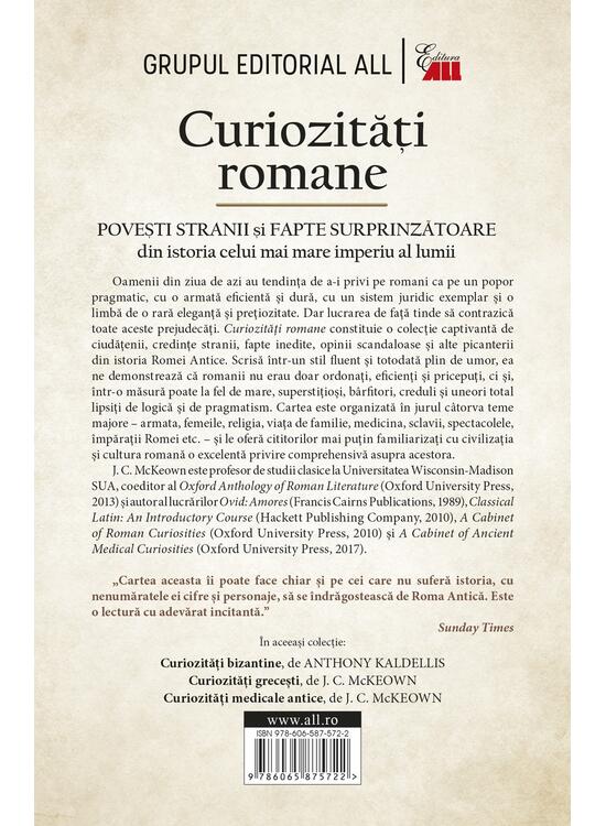 Copertă produs Curiozități romane - Povești stranii și fapte surprinzătoare din istoria celui mai mare imperiu al lumii - gallery big 2