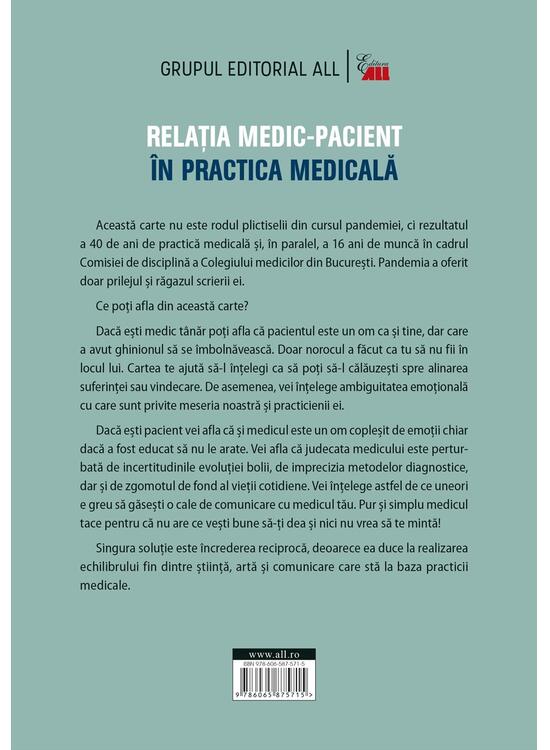 Copertă produs Relația medic-pacient &icirc;n practica medicală - gallery big 2