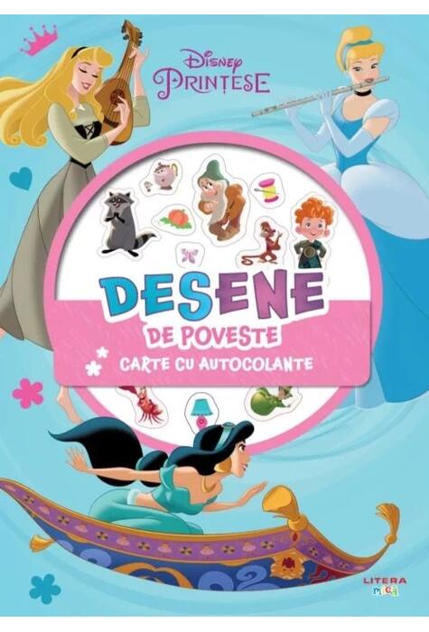 Copertă produs Disney. Prințese. Desene de poveste. Carte cu autocolante