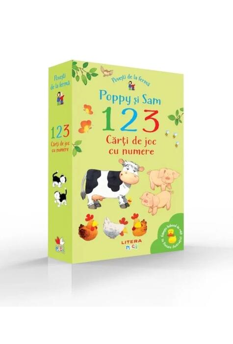 Copertă produs Povești de la fermă. Poppy și Sam. 1, 2, 3. Cărți de joc cu numere