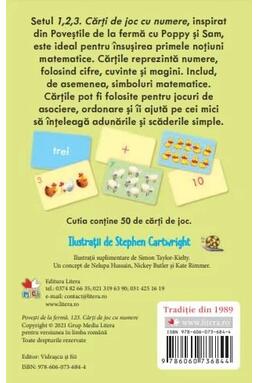 Copertă produs Povești de la fermă. Poppy și Sam. 1, 2, 3. Cărți de joc cu numere