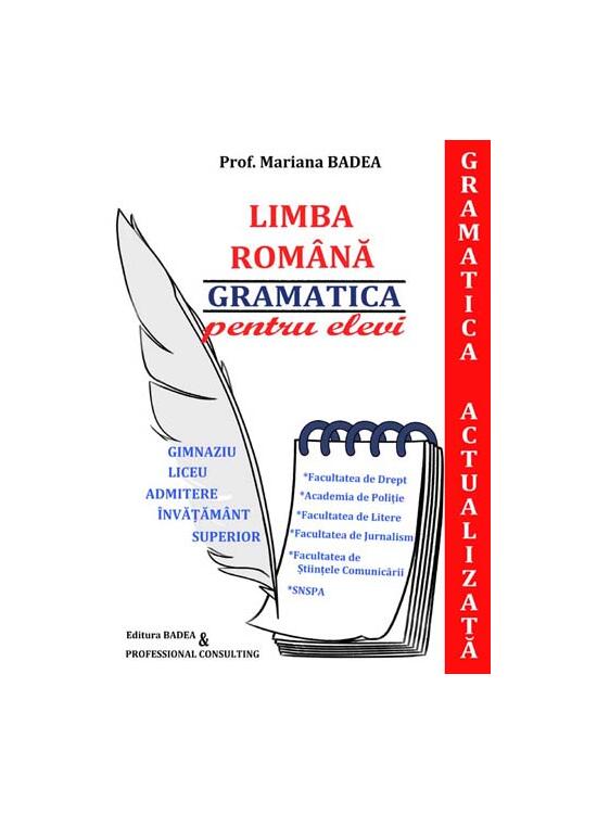 Copertă produs Limba Rom&acirc;nă - gramatica pentru elevi (Gramatică actualizată) - gallery big 1