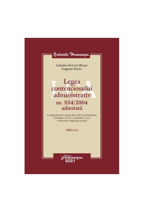 Copertă produs Legea contenciosului administrativ nr. 554/2004 adnotată