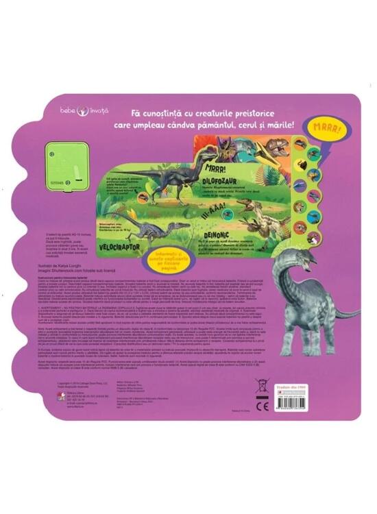 Copertă produs Bebe &icirc;nvață. Dinozauri. Carte cu sunete - gallery big 2