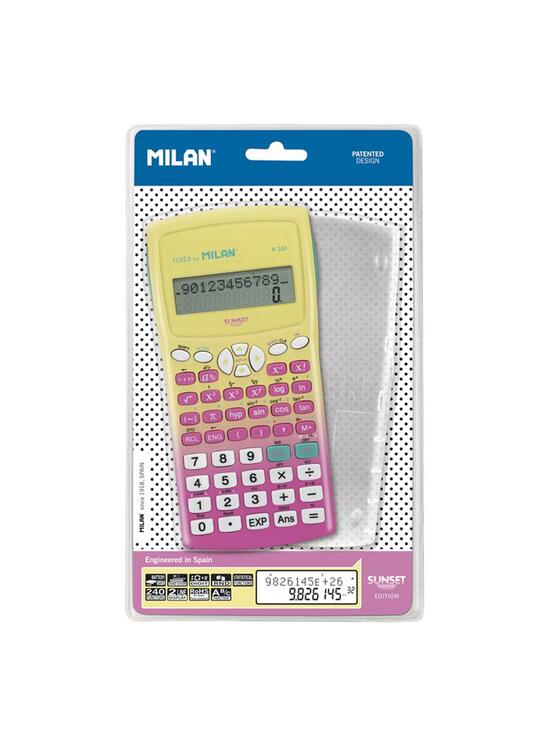 Copertă produs Calculator științific Milan Sunset M240, 10+2 cifre, roz - gallery big 1