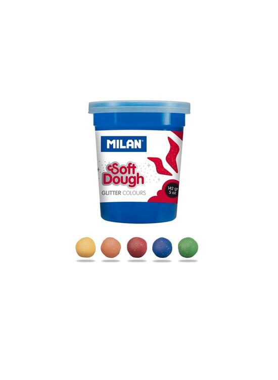 Copertă produs Plastilină ușoară Milan, 5 borcane x 142g, Glitter Soft Dough - gallery big 3