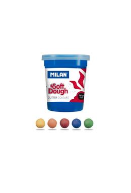 Copertă produs Plastilină ușoară Milan, 5 borcane x 142g, Glitter Soft Dough
