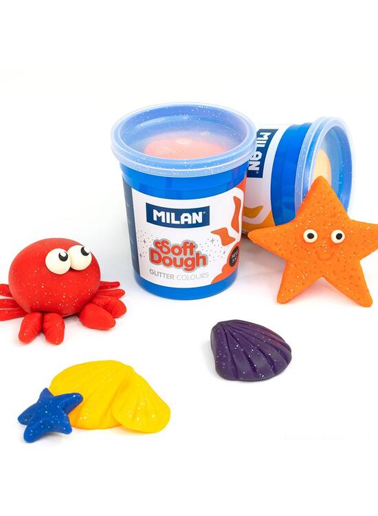 Copertă produs Plastilină ușoară Milan, 5 borcane x 142g, Glitter Soft Dough - gallery big 5