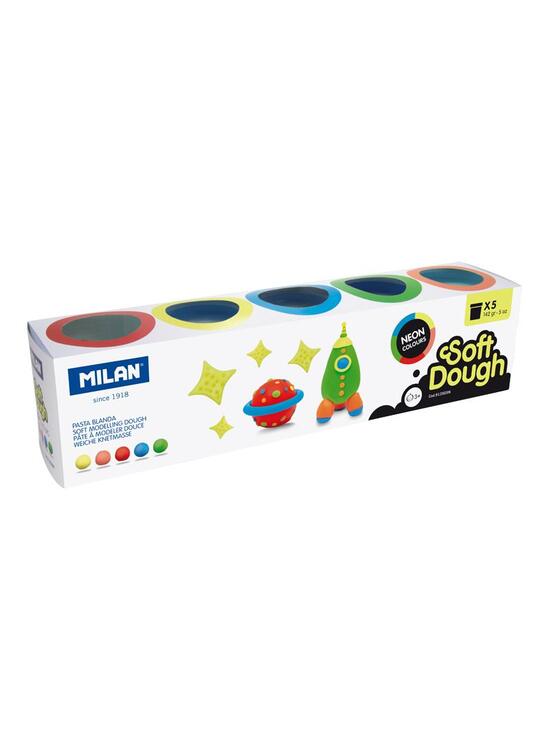 Copertă produs Plastilină ușoară Milan, 5 borcane x 142g, Neon Soft Dough - gallery big 1