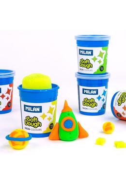 Copertă produs Plastilină ușoară Milan, 5 borcane x 142g, Neon Soft Dough