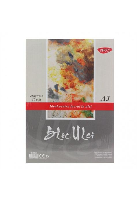 Copertă produs Bloc Ulei DACO A3 250g, 10 File - BD325