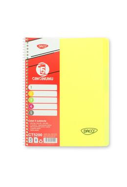 Copertă produs Caiet universal DACO 5 Subiecte A4, 200 file, 70g, spiră eminent - CT5200