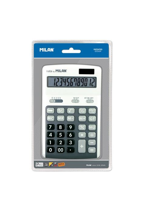 Copertă produs Calculator de birou Milan,12 cifre, gri