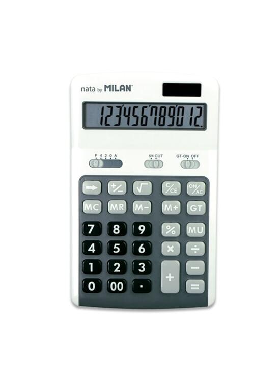 Copertă produs Calculator de birou Milan,12 cifre, gri - gallery big 2