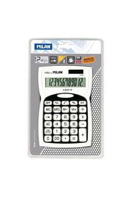 Copertă produs Calculator de birou Milan,12 cifre, alb-negru