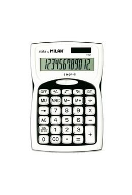 Copertă produs Calculator de birou Milan,12 cifre, alb-negru
