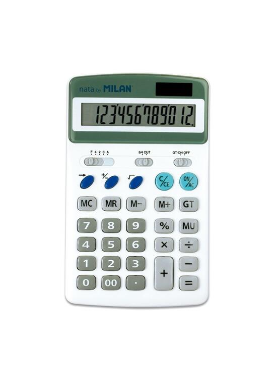 Copertă produs Calculator de birou Milan, 12 cifre, alb - gallery big 2