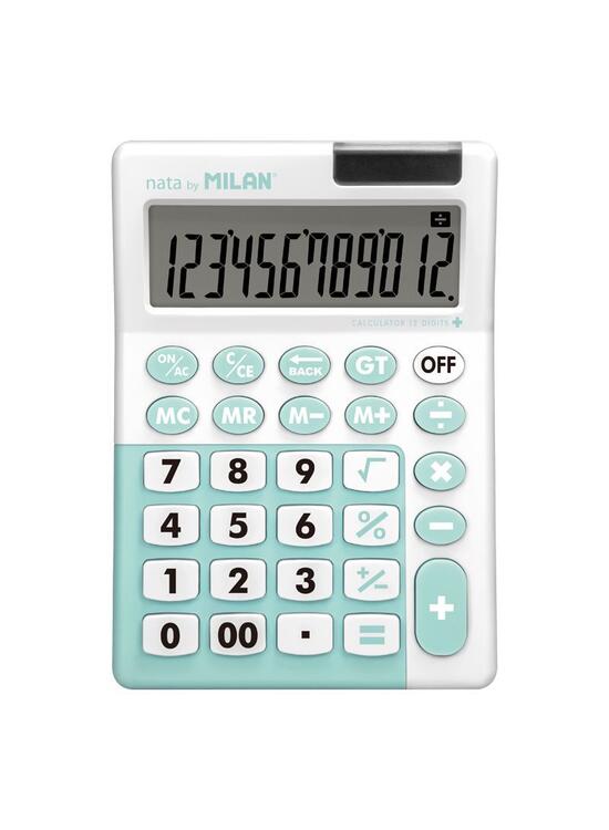Copertă produs Calculator de birou antibacterian Milan +, 12 cifre, alb-turcoaz / alb-roz / alb-gri - gallery big 2