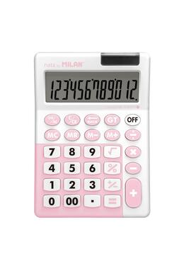 Copertă produs Calculator de birou antibacterian Milan +, 12 cifre, alb-turcoaz / alb-roz / alb-gri