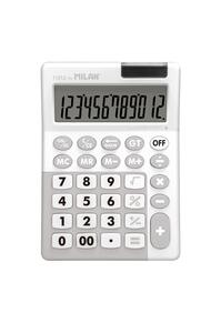 Copertă produs Calculator de birou antibacterian Milan +, 12 cifre, alb-turcoaz / alb-roz / alb-gri