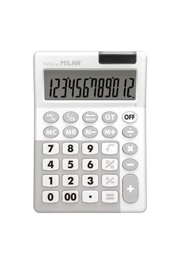 Copertă produs Calculator de birou antibacterian Milan +, 12 cifre, alb-turcoaz / alb-roz / alb-gri