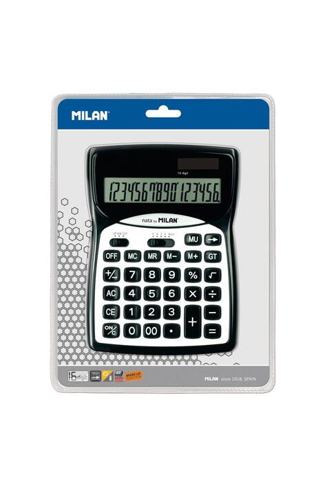 Copertă produs Calculator de birou Milan,16 cifre, alb-negru