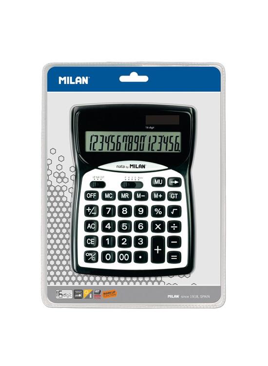 Copertă produs Calculator de birou Milan,16 cifre, alb-negru - gallery big 1