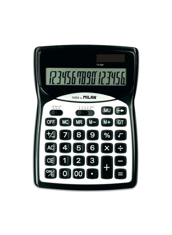 Copertă produs Calculator de birou Milan,16 cifre, alb-negru - gallery big 2