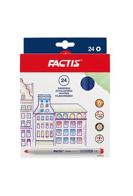 Copertă produs Carioci cu v&acirc;rf conic Factis, 24 culori