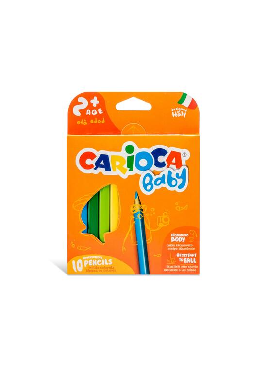 Copertă produs Creioane colorate Carioca Baby Adventurous, 10 culori, formă triunghiulară - gallery big 1
