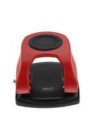 Perforator de metal cu riglă DACO, 30 coli, roșu - PF230R