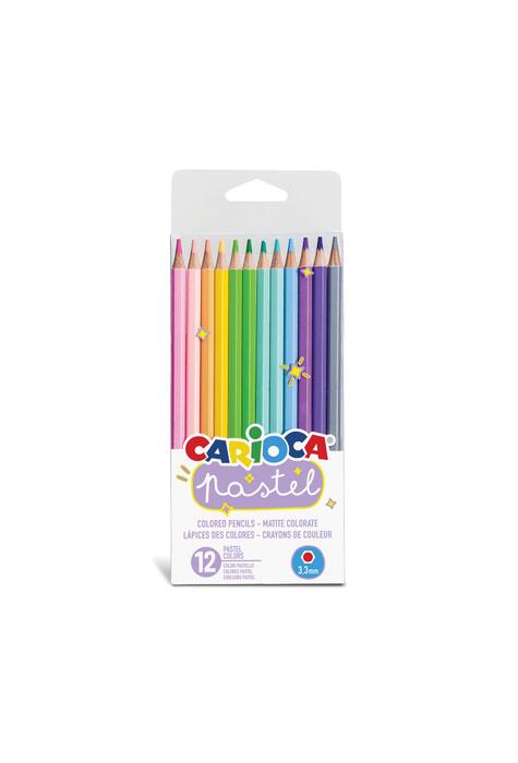 Copertă produs Creioane colorate Carioca Pastel, 12 culori, formă hexagonală