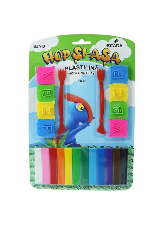 Copertă produs Plastilină + forme ECADA Hop Și-Așa, 12 culori, 100 g - gallery big 1
