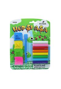 Copertă produs Plastilină + forme ECADA Hop Și-Așa, 8 culori, 100 g