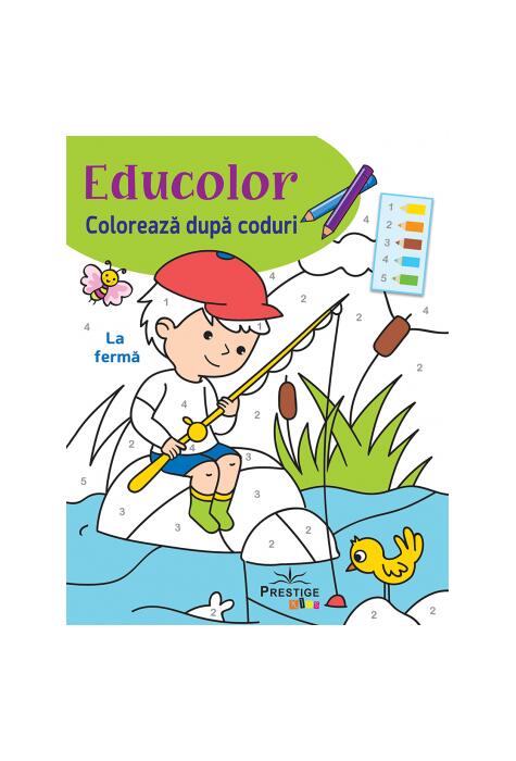 Copertă produs Educolor: La fermă. Colorează dupa coduri