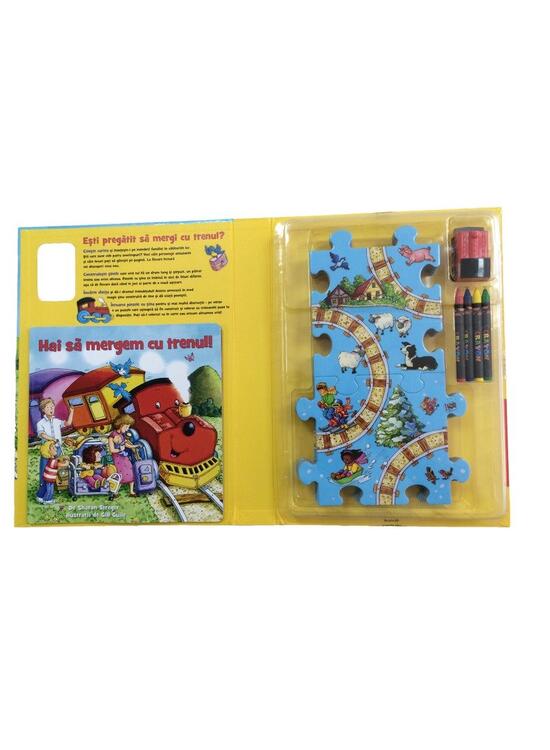 Copertă produs Puzzle Track. Hai să mergem cu trenul! (carte + puzzle magnetic + creioane colorate) - gallery big 3